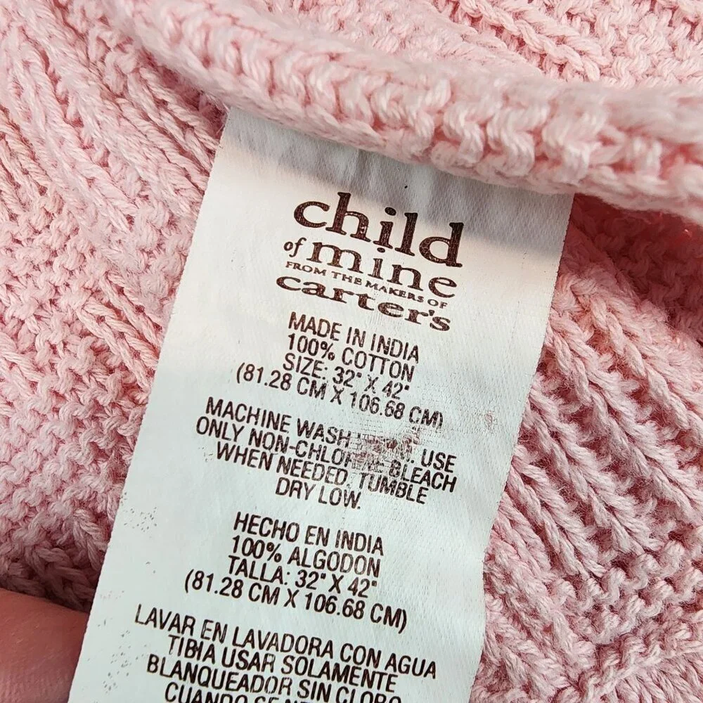 Child of Mine by Carter's pink knit baby blanket